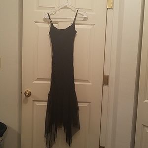 Black sequin tulle bottom hi/low dress size S